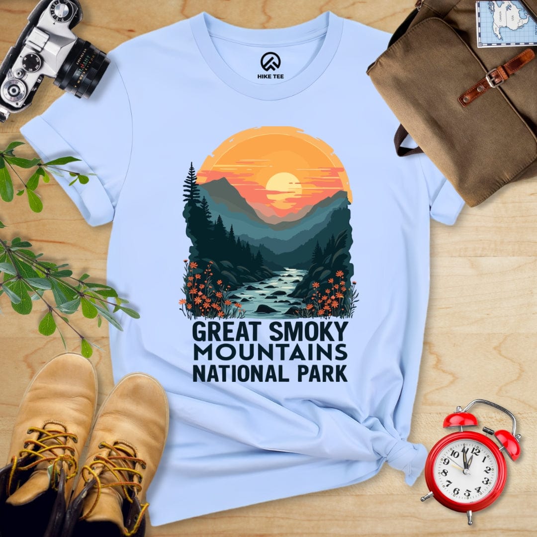 Hike Tee T-Shirt Baby Blue / S Great Smoky Mountains National Park Shirt
