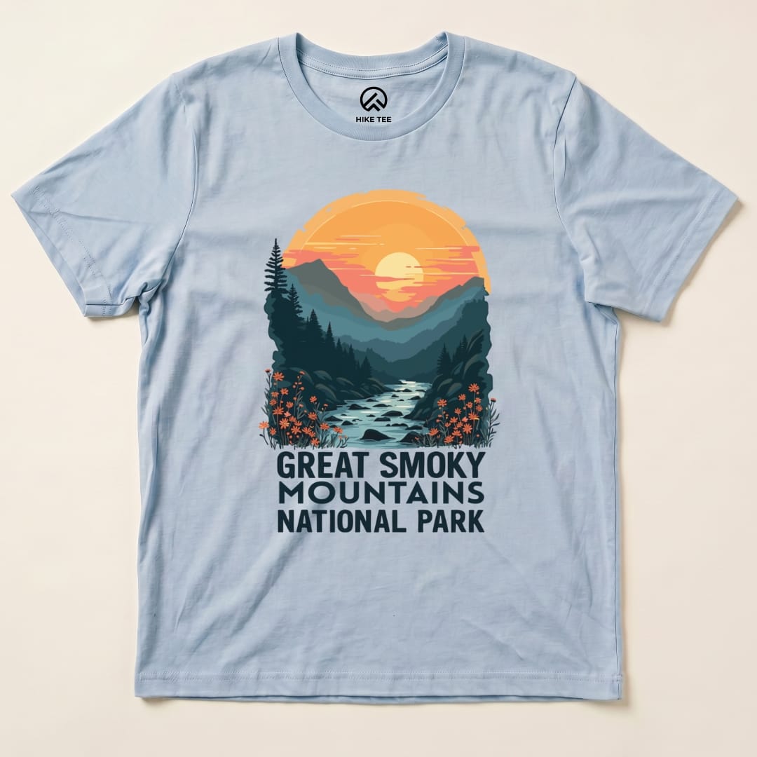 Hike Tee T-Shirt Baby Blue / S Great Smoky Mountains National Park Shirt
