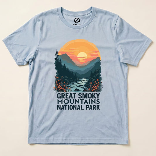 Hike Tee T-Shirt Baby Blue / S Great Smoky Mountains National Park Shirt