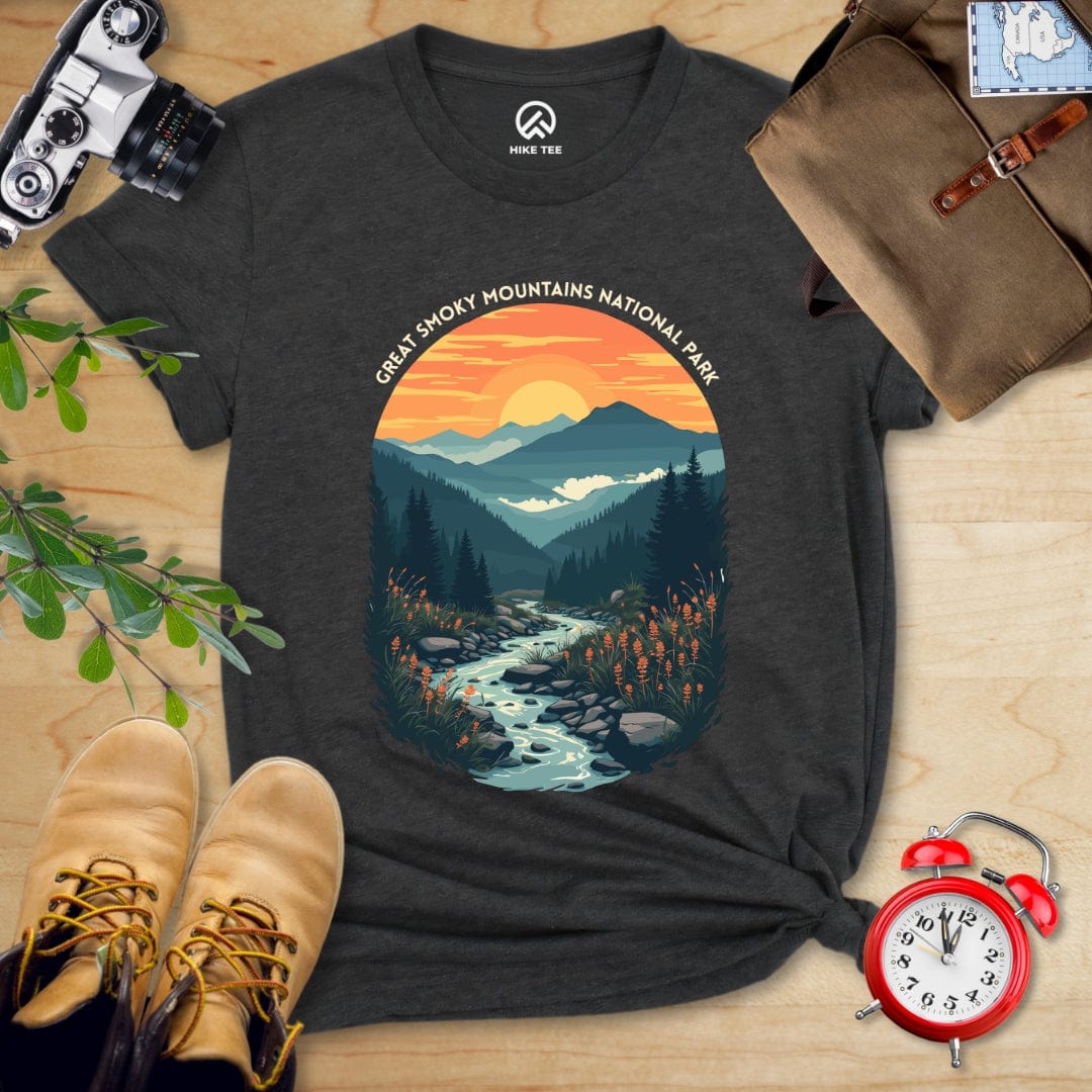 Hike Tee T-Shirt Dark Grey Heather / S Great Smoky Mountains National Park Shirt