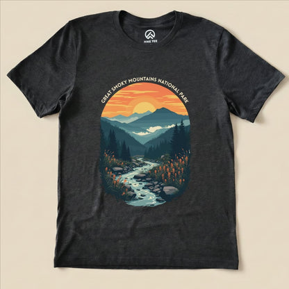 Hike Tee T-Shirt Dark Grey Heather / S Great Smoky Mountains National Park Shirt
