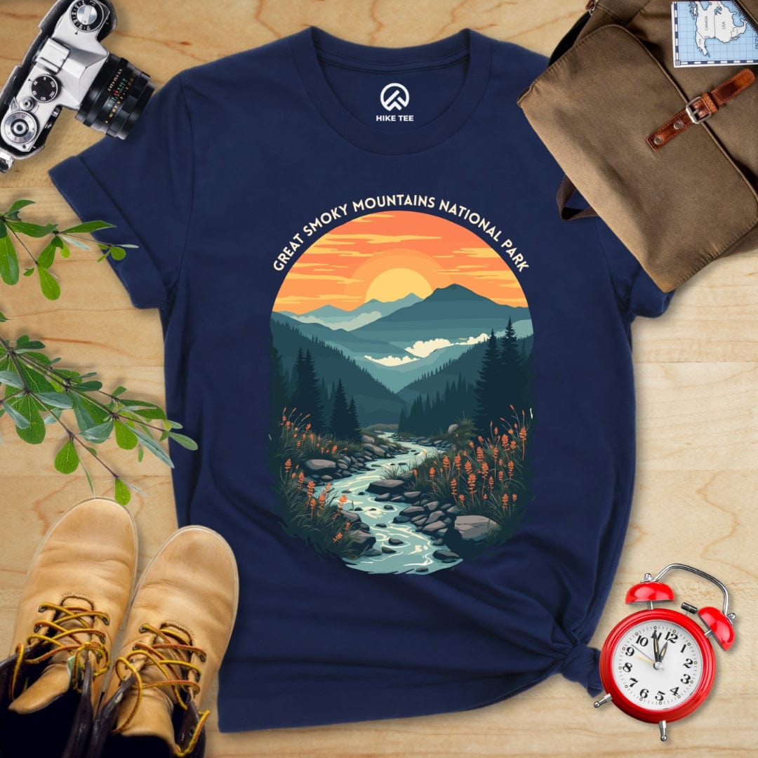 Hike Tee T-Shirt Navy / S Great Smoky Mountains National Park Shirt