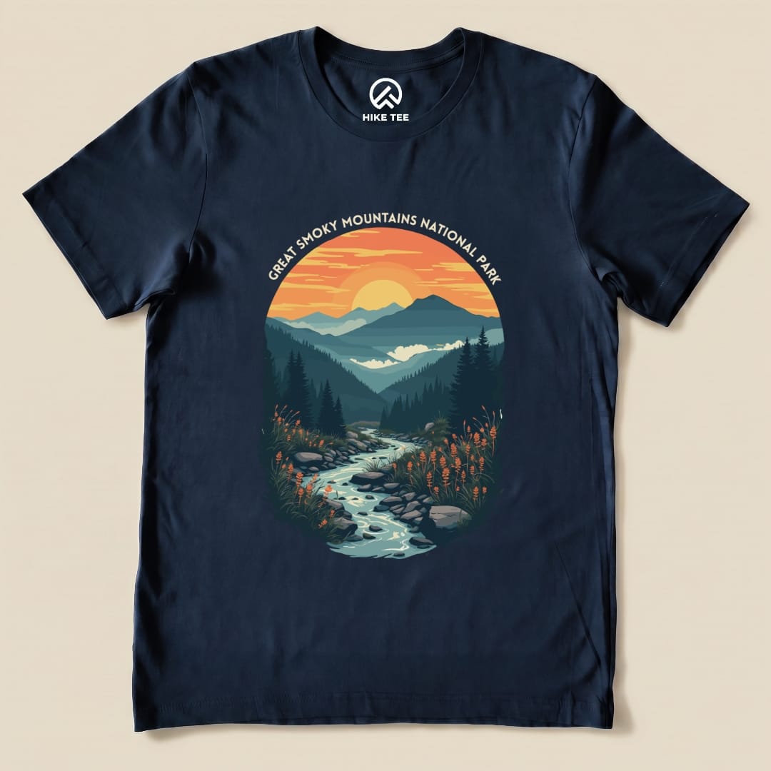 Hike Tee T-Shirt Navy / S Great Smoky Mountains National Park Shirt