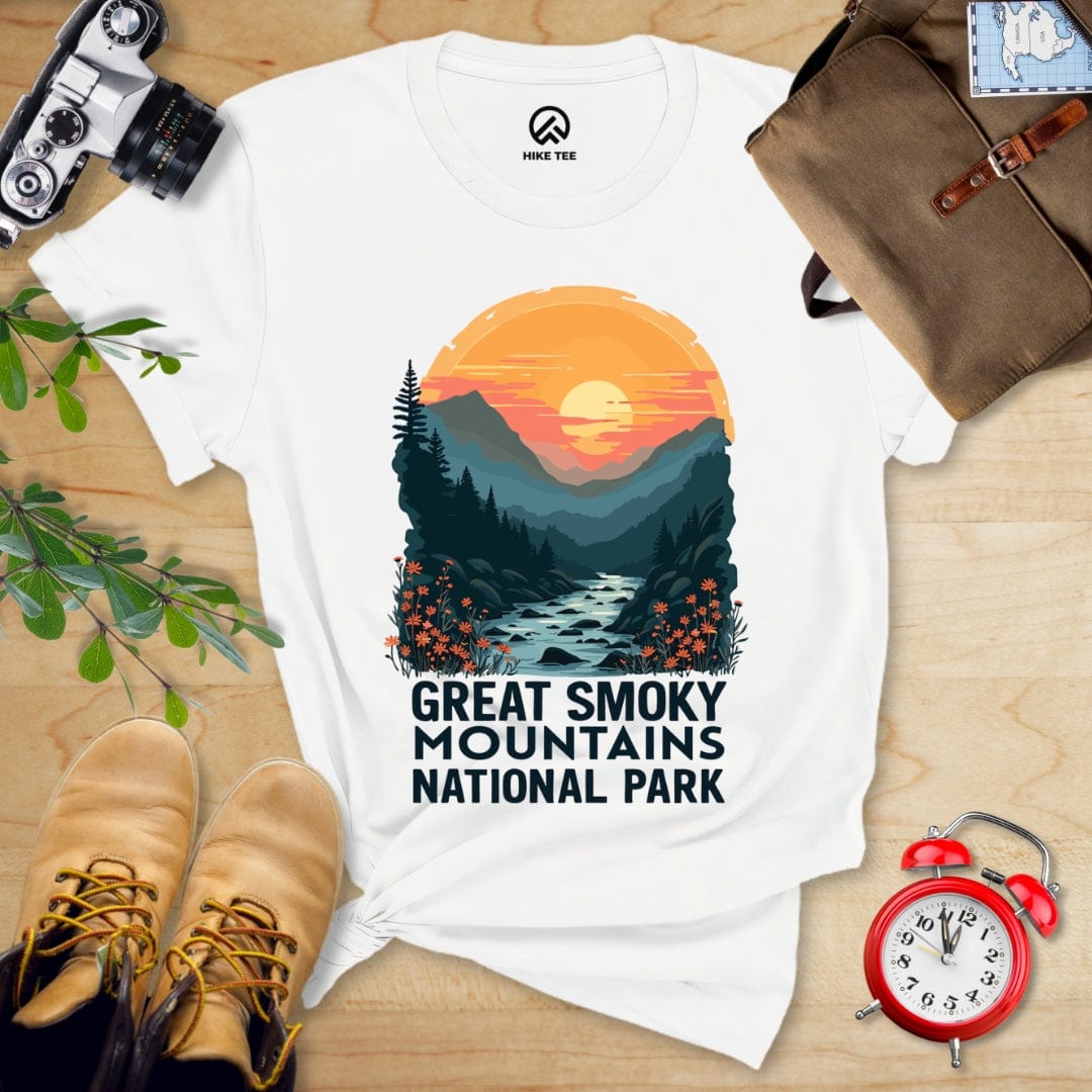 Hike Tee T-Shirt White / S Great Smoky Mountains National Park Shirt