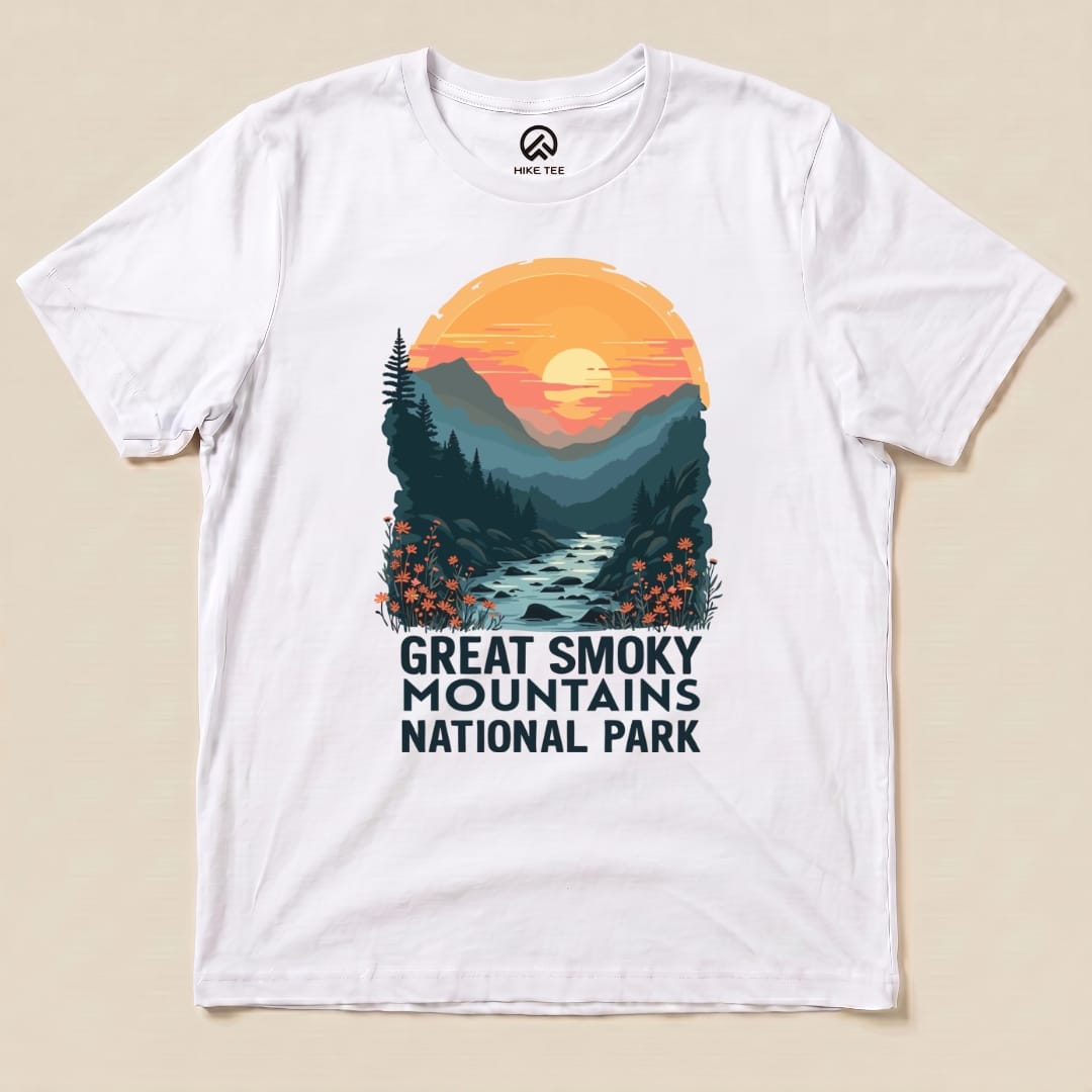 Hike Tee T-Shirt White / S Great Smoky Mountains National Park Shirt