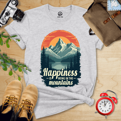 Hike Tee T-Shirt Athletic Heather / S Happiness in Mountains Shirt