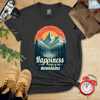 Hike Tee T-Shirt Dark Grey Heather / S Happiness in Mountains Shirt