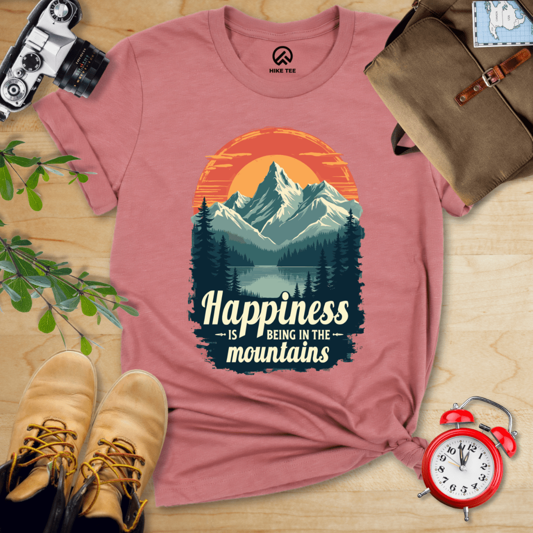 Hike Tee T-Shirt Heather Mauve / S Happiness in Mountains Shirt