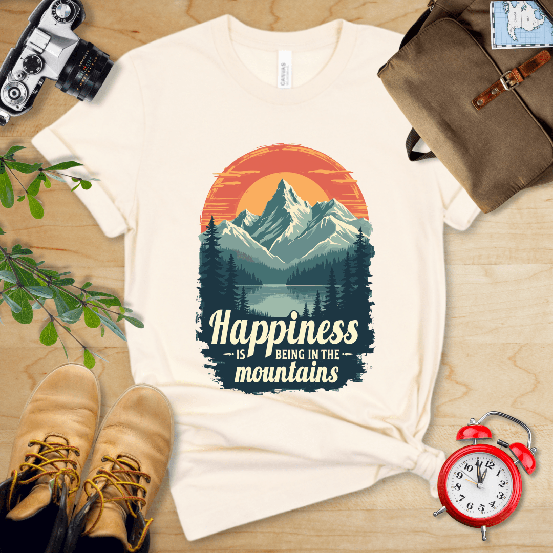 Printify T-Shirt Natural / S Happiness in Mountains Shirt