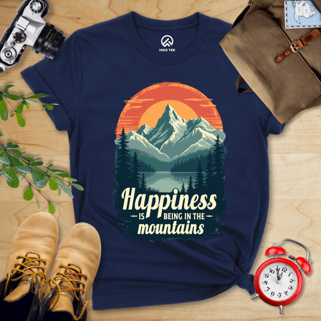 Hike Tee T-Shirt Navy / S Happiness in Mountains Shirt