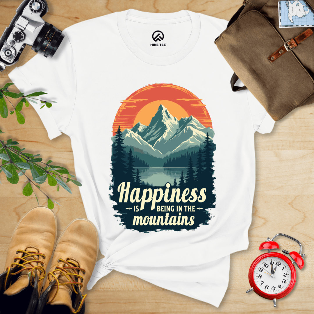 Hike Tee T-Shirt White / S Happiness in Mountains Shirt