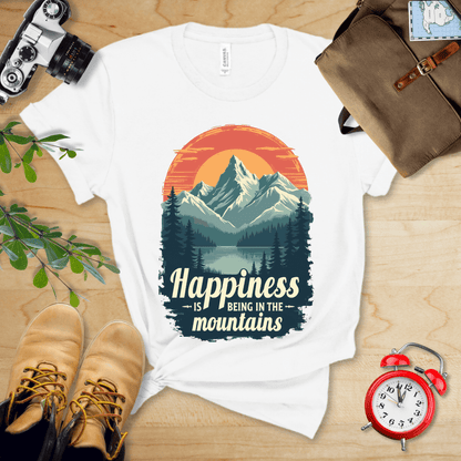 Printify T-Shirt White / S Happiness in Mountains Shirt