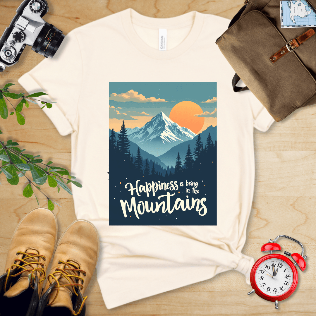 Printify T-Shirt Natural / S Happiness in the Mountains Shirt