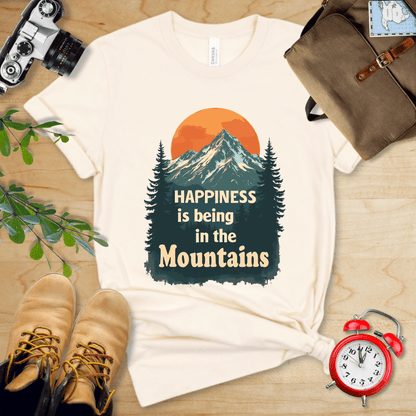 Printify T-Shirt Natural / S Happiness is being in the Mountains Shirt