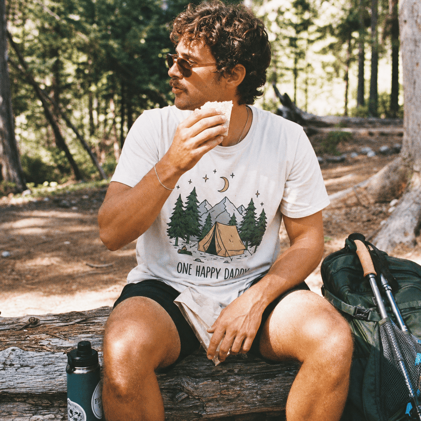 Happy Daddy Camping Shirt Hike Tee T-Shirt