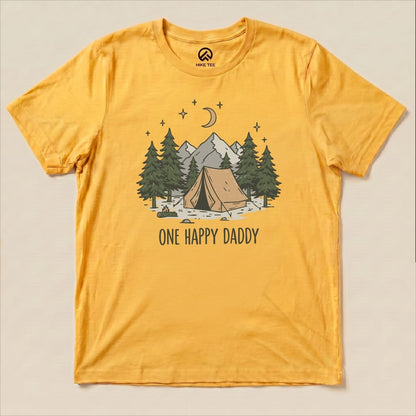 Happy Daddy Camping Shirt Hike Tee T-Shirt Gold / S