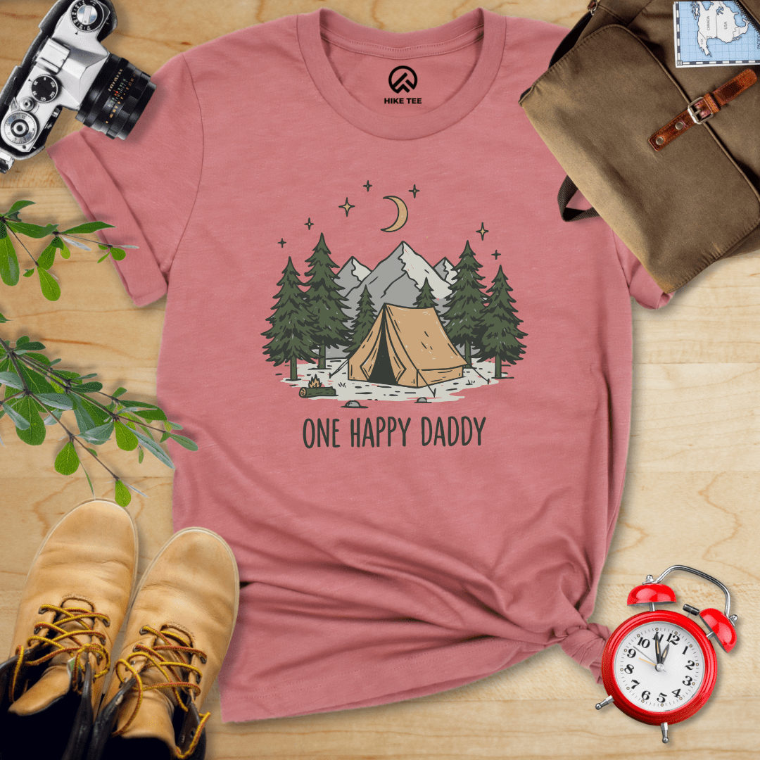Hike Tee T-Shirt Heather Mauve / S Happy Daddy Camping Shirt