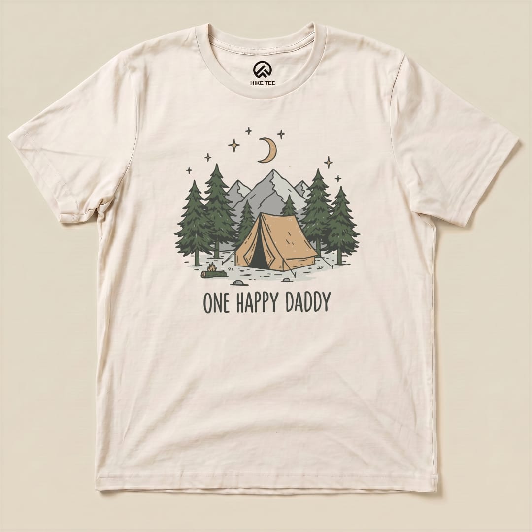 Happy Daddy Camping Shirt Hike Tee T-Shirt Natural / S