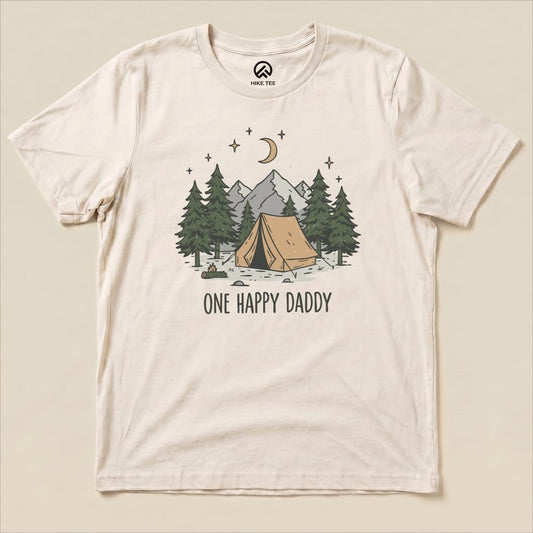 Happy Daddy Camping Shirt Hike Tee T-Shirt Natural / S