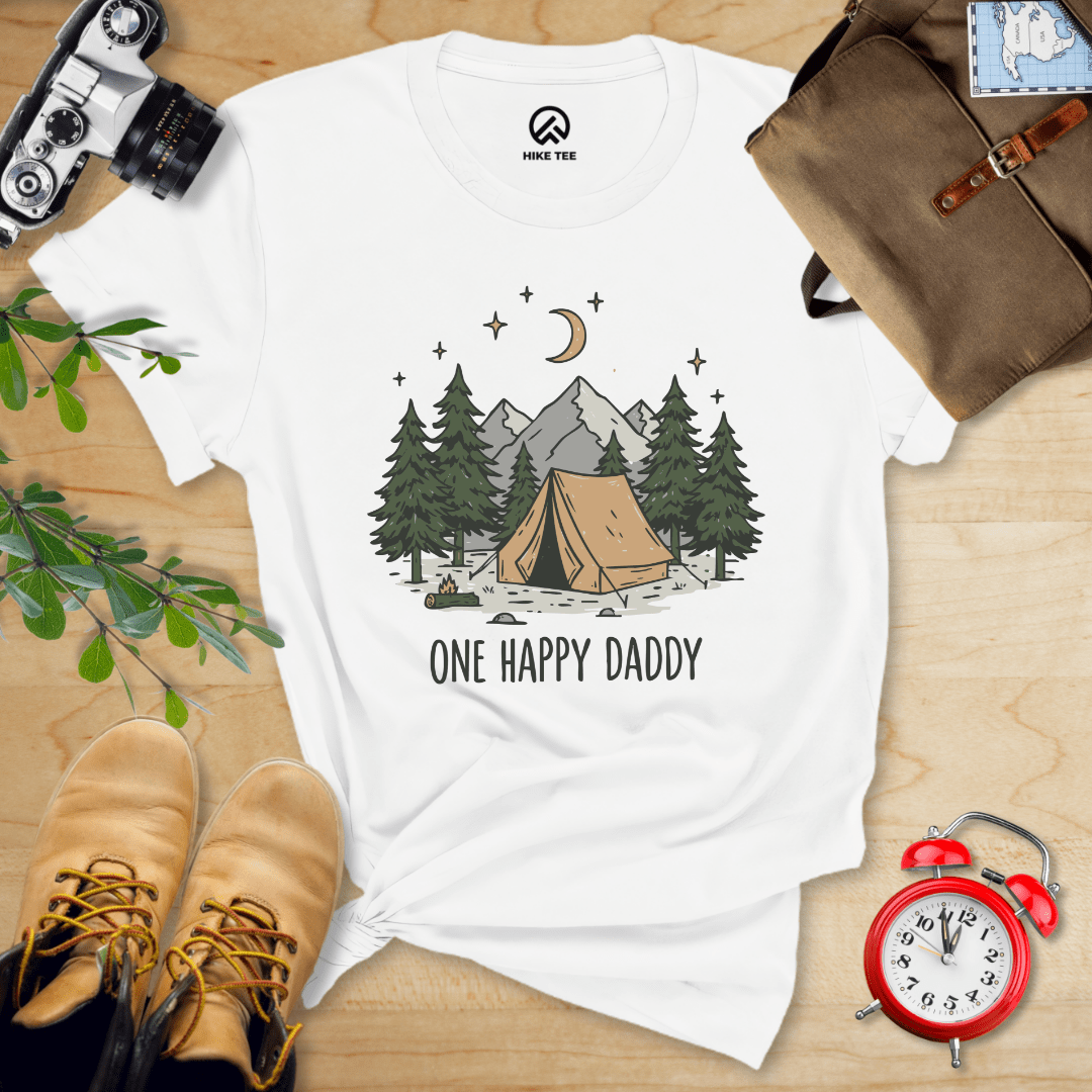 Hike Tee T-Shirt White / S Happy Daddy Camping Shirt