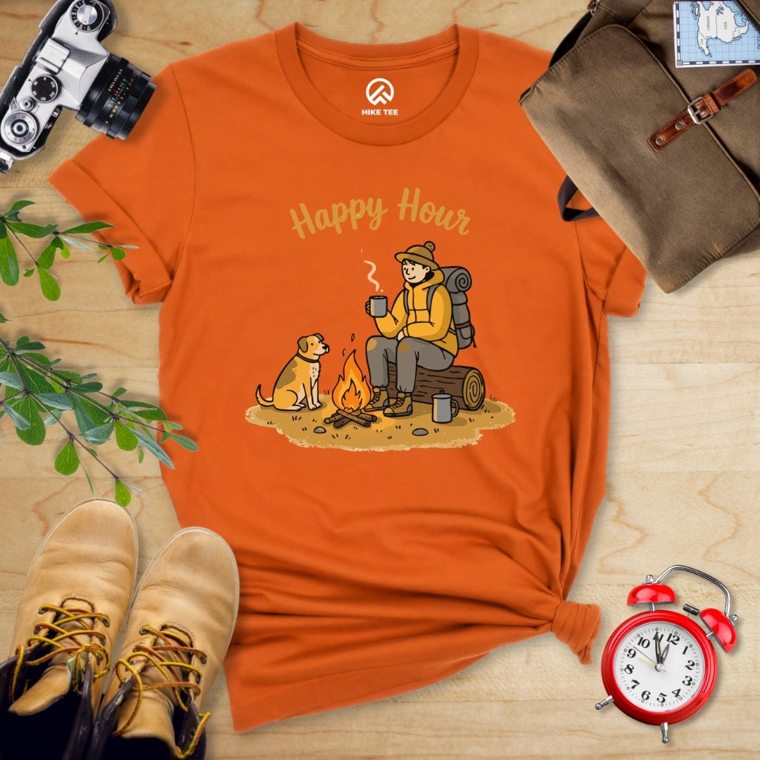 Hike Tee T-Shirt Autumn / S Happy Hour Camping With Dog Shirt