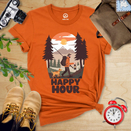Hike Tee T-Shirt Autumn / S Happy Hour Hiking With A Dog Shirt