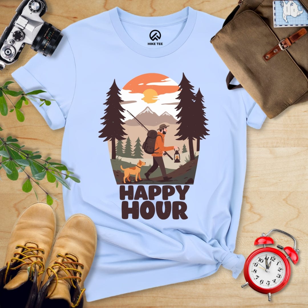 Hike Tee T-Shirt Baby Blue / S Happy Hour Hiking With A Dog Shirt