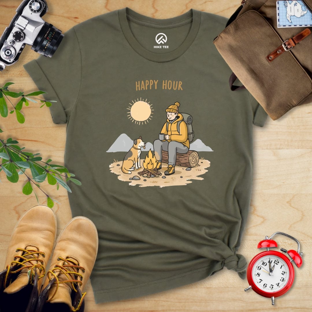 Hike Tee T-Shirt Military Green / S Happy Hour Shirt