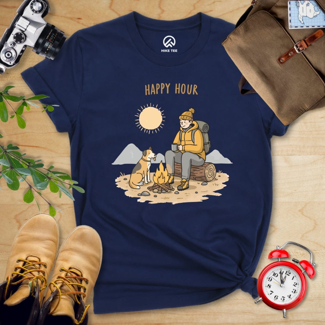 Hike Tee T-Shirt Navy / S Happy Hour Shirt