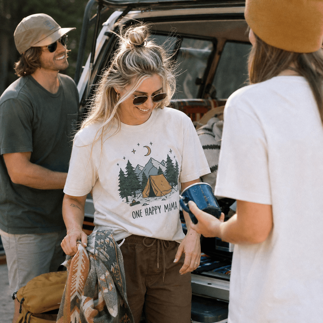 Happy Mama Camping Shirt Hike Tee T-Shirt