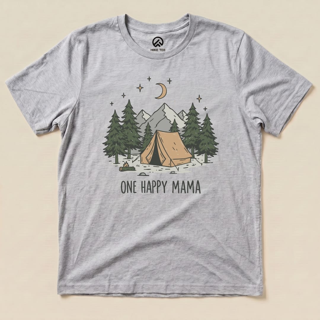 Hike Tee T-Shirt Athletic Heather / S Happy Mama Camping Shirt