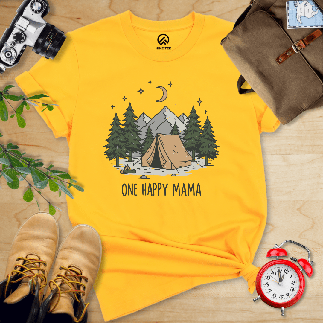 Hike Tee T-Shirt Gold / S Happy Mama Camping Shirt