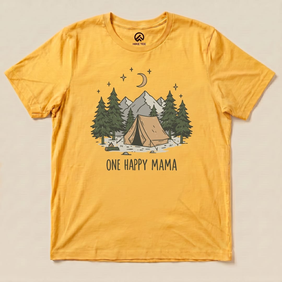 Hike Tee T-Shirt Gold / S Happy Mama Camping Shirt