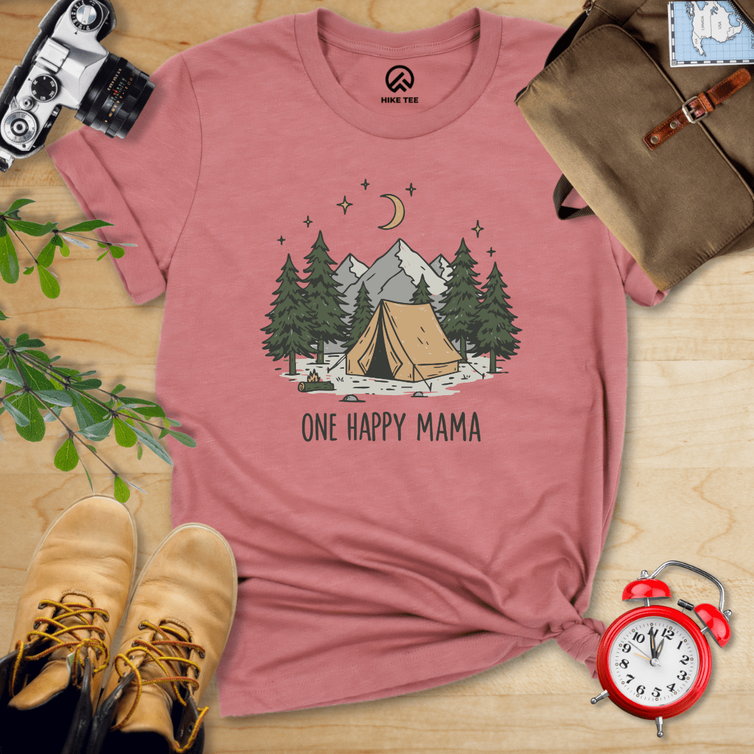 Hike Tee T-Shirt Heather Mauve / S Happy Mama Camping Shirt