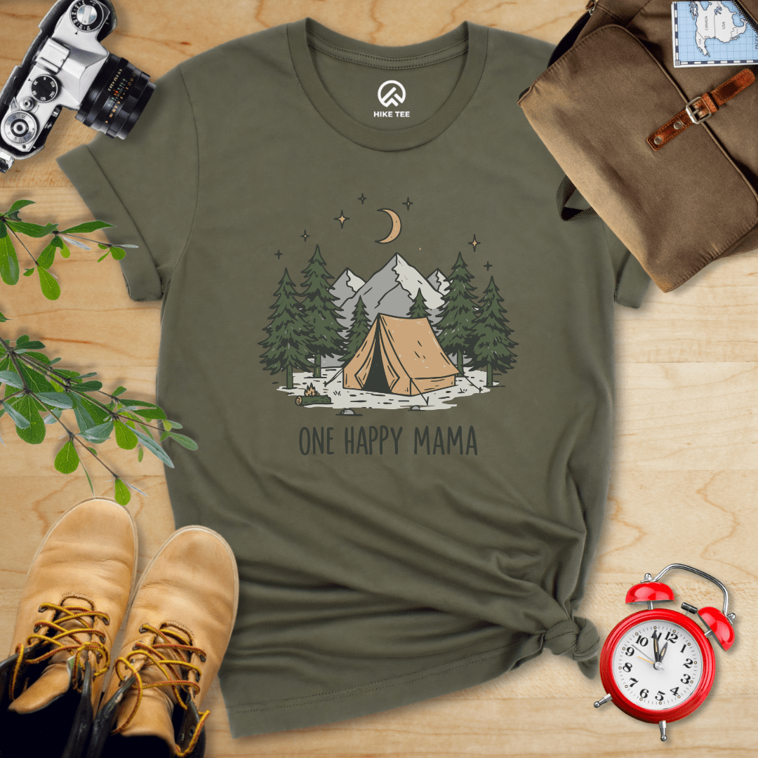 Hike Tee T-Shirt Military Green / S Happy Mama Camping Shirt