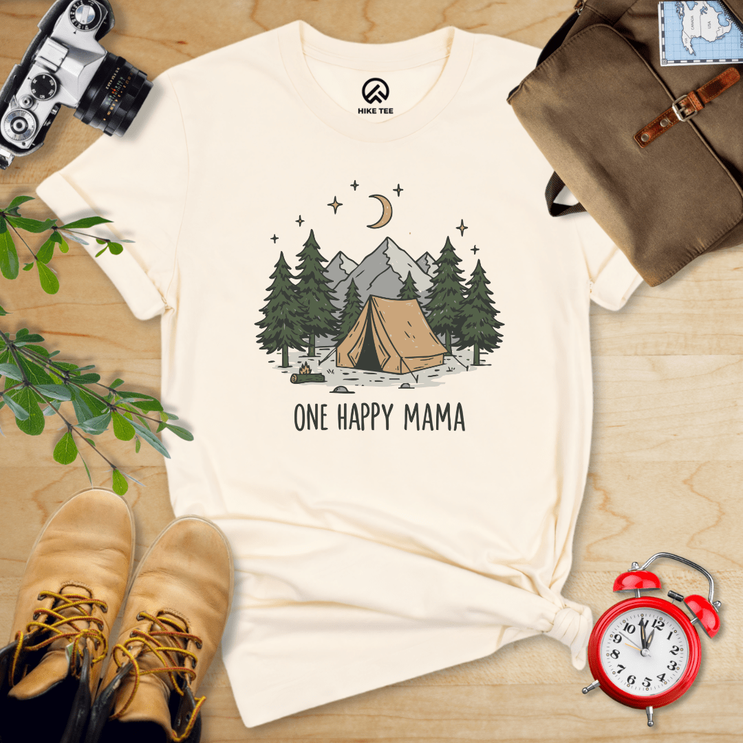 Hike Tee T-Shirt Natural / S Happy Mama Camping Shirt