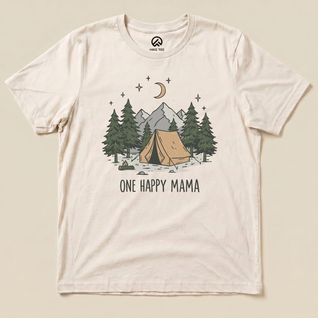 Hike Tee T-Shirt Natural / S Happy Mama Camping Shirt