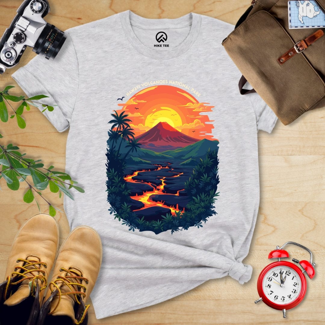 Hike Tee T-Shirt Athletic Heather / S Hawai'i Volcanoes National Park Shirt