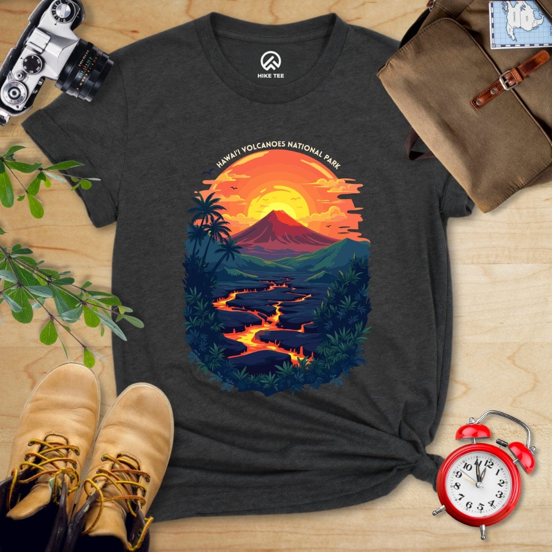 Hike Tee T-Shirt Dark Grey Heather / S Hawai'i Volcanoes National Park Shirt