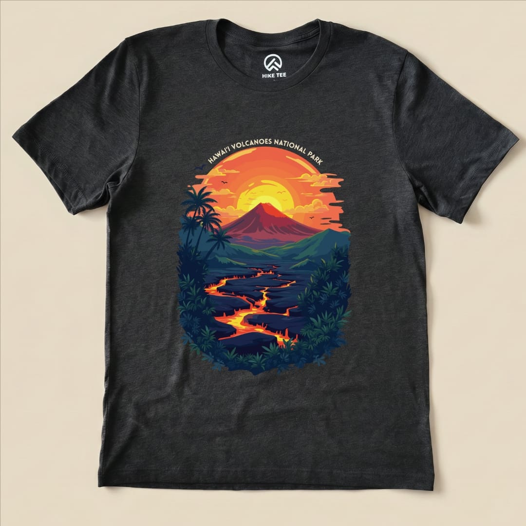 Hike Tee T-Shirt Dark Grey Heather / S Hawai'i Volcanoes National Park Shirt