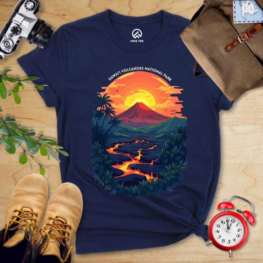 Hike Tee T-Shirt Navy / S Hawai'i Volcanoes National Park Shirt