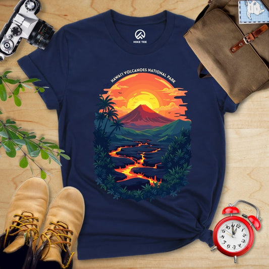 Hike Tee T-Shirt Navy / S Hawai'i Volcanoes National Park Shirt