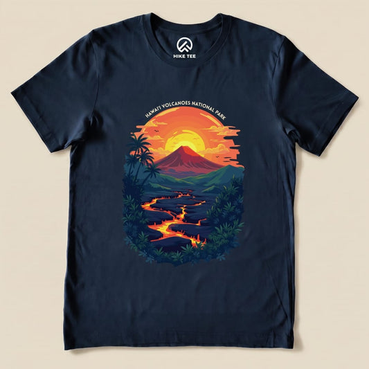 Hike Tee T-Shirt Navy / S Hawai'i Volcanoes National Park Shirt