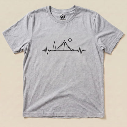 Heart Rate Camping Shirt Hike Tee T-Shirt Athletic Heather / S