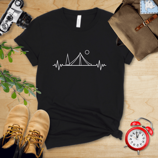 Printify T-Shirt Black / S Heart Rate Camping Shirt