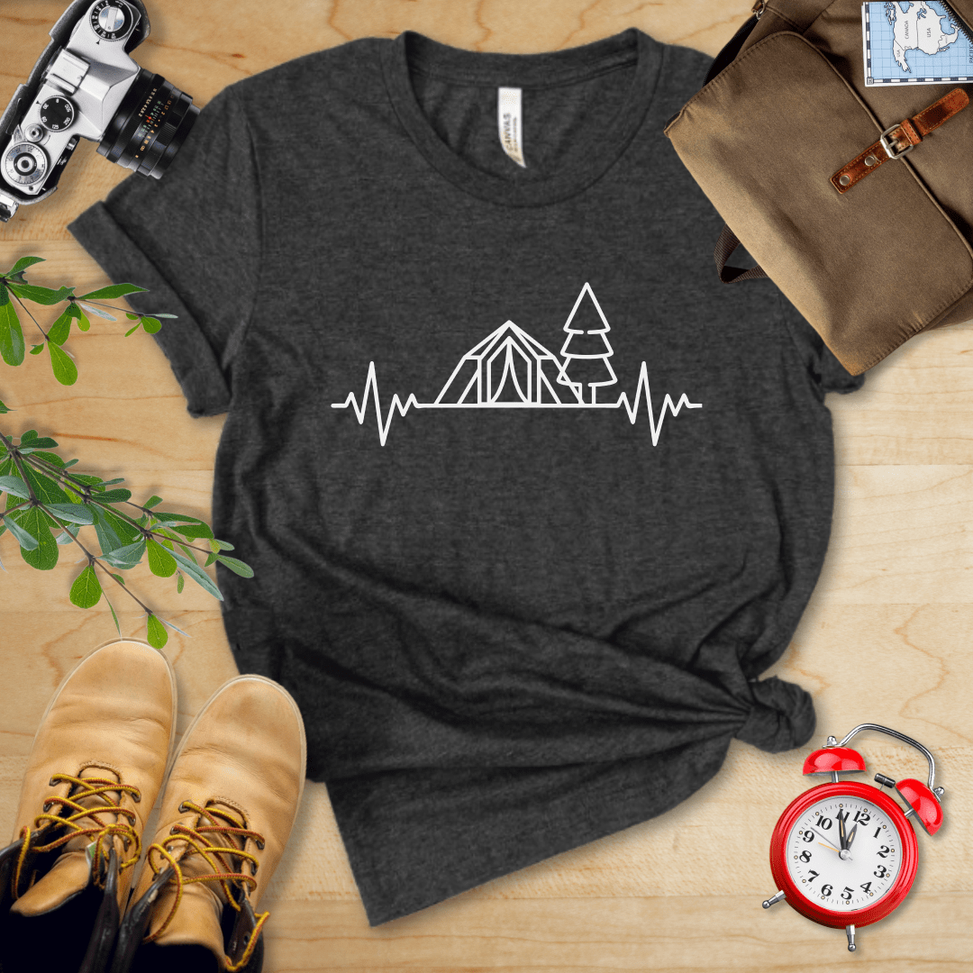 Printify T-Shirt Dark Grey Heather / S Heart Rate CAmping Shirt