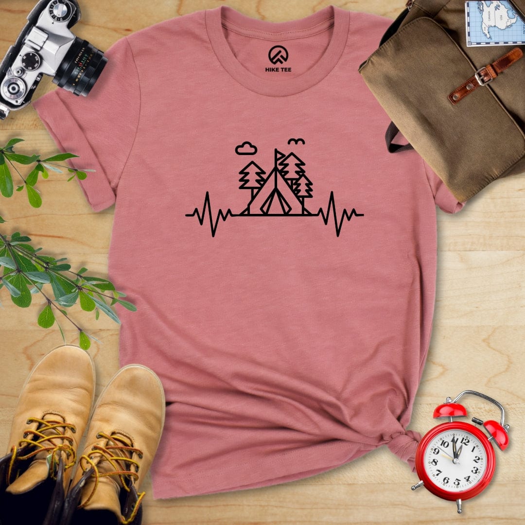 Hike Tee T-Shirt Heather Mauve / S Heart Rate Camping Shirt