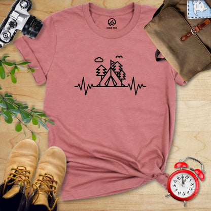 Hike Tee T-Shirt Heather Mauve / S Heart Rate Camping Shirt
