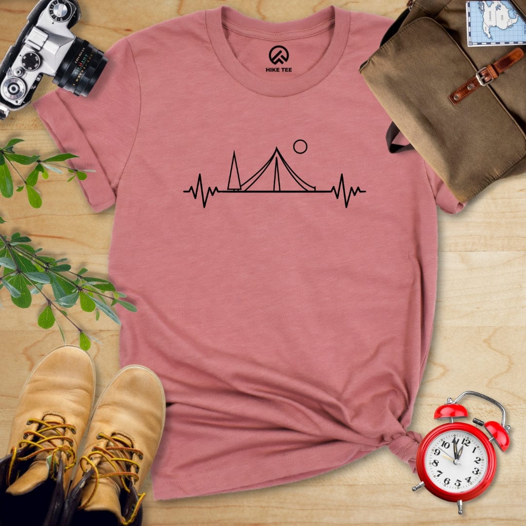 Hike Tee T-Shirt Heather Mauve / S Heart Rate Camping Shirt