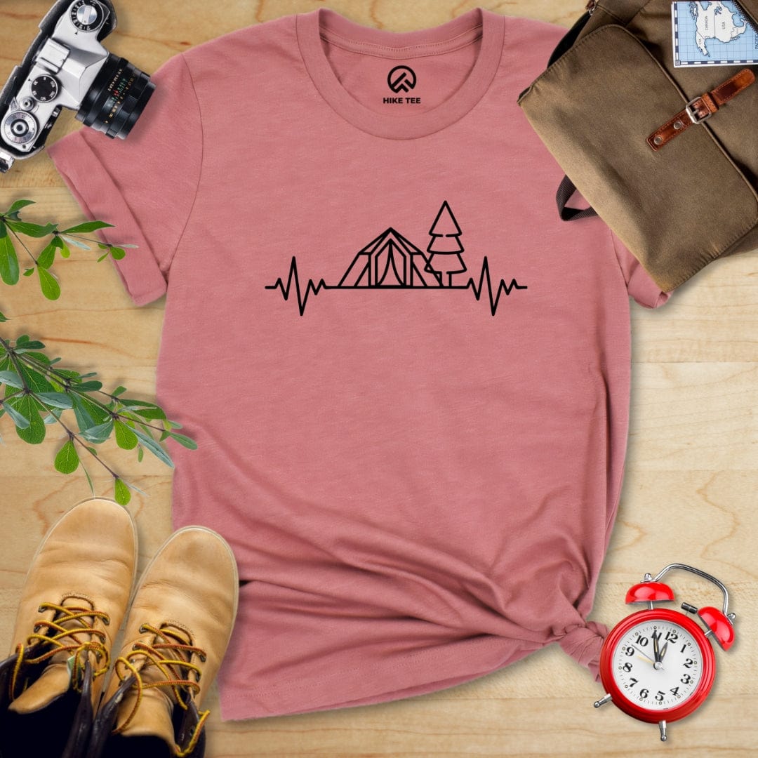 Hike Tee T-Shirt Heather Mauve / S Heart Rate Camping Shirt